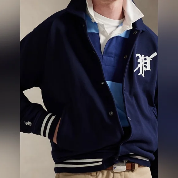 Size M - 🆕️ POLO by Ralph Lauren Fleece Graphic Cruise Navy Jacket - Picture 3 of 10